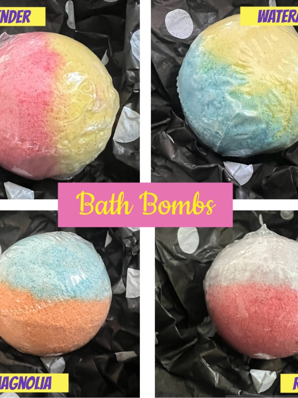 Source Unknown Multi-Color Bath Bombs (Blue, Pink, Yellow, Orange)